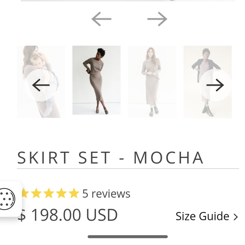 Medium Ribbed Knit Skirt Set - Picture 2 of 7